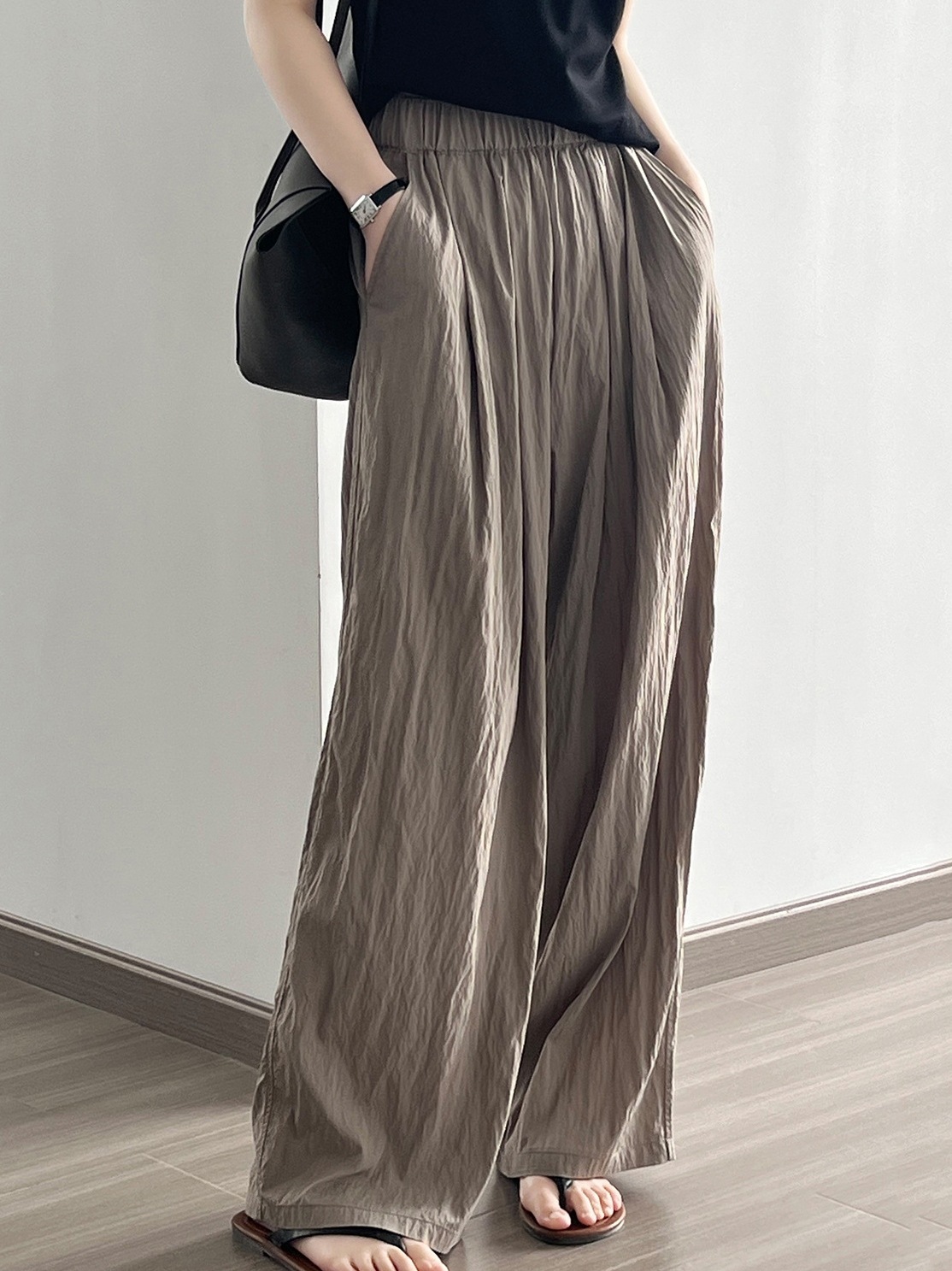 【女性大人気】 ぎ 無地 ギャザー ハイウエスト ファッション カジュアルパンツ 【女性大人気】 ぎ 無地 ギャザー ハイウエスト ファッション カジュアルパンツ