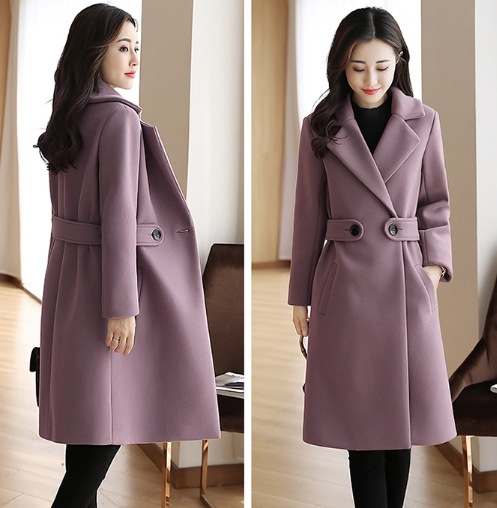 アウター コート 長袖 襟付き スリム タイト 細身 ストレート ベルト
