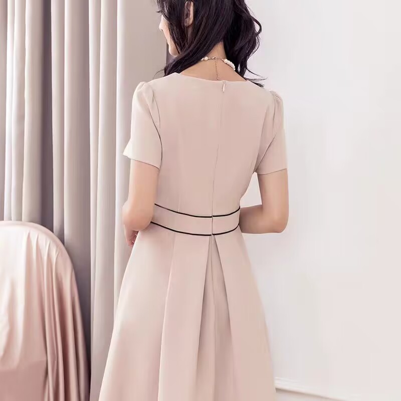 パーティードレス 結婚式 ドレス ワンピース ブラックフォーマル 入学式スーツ 春夏 シンプル 半袖 膝下 20代 30代 40代 50代 2023新作