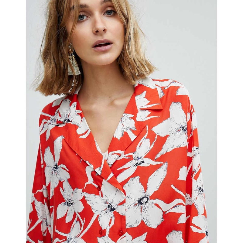 ヴェロモーダ レディース トップス ブラウス・シャツ【Vero Moda Vintage Floral Blouse】Spicy orange ヴェロモーダ レディース トップス ブラウス・シャツ【Vero Moda Vintage Floral Blouse】Spicy orange