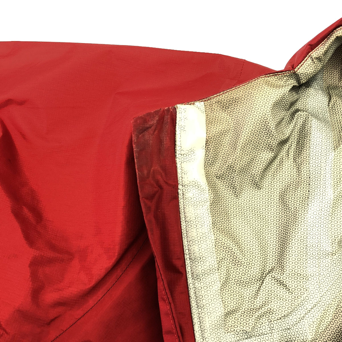 ロゴ刺 トレントシェル ジャケット S レッド アウトドア 83802 メンズ 古着 ロゴ刺 トレントシェル ジャケット S レッド アウトドア 83802 メンズ 古着