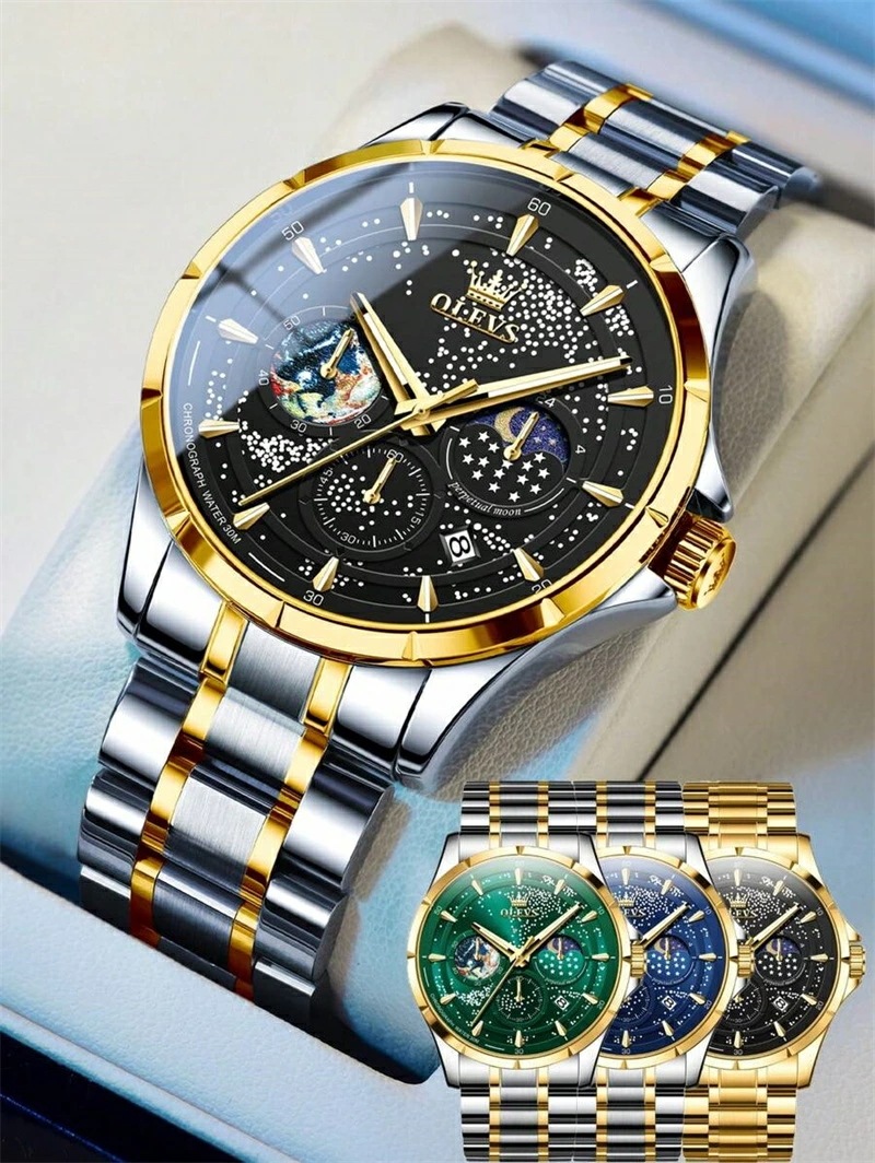 メンズ 防水 ルミナス 石英 ステンレススチール 腕時計 カレンダー クロノグラフビジネスにも最適なメンズ高級腕時計ファッション時計は服装に合わせられるメンズギフト メンズ 防水 ルミナス 石英 ステンレススチール 腕時計 カレンダー クロノグラフビジネスにも最適なメンズ高級腕時計ファッション時計は服装に合わせられるメンズギフト