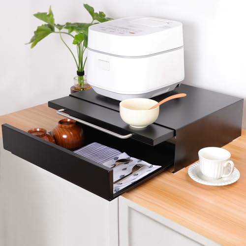 【レンジ下スライドテーブル+引き出し】 キッチン家電下引き出し キッチンラック 2段 レンジ台 レンジラック キッチン収納 レンジ下収納 トースター台 マグネット 小物収納 静音 天板耐荷重17kg 【レンジ下スライドテーブル+引き出し】 キッチン家電下引き出し キッチンラック 2段 レンジ台 レンジラック キッチン収納 レンジ下収納 トースター台 マグネット 小物収納 静音 天板耐荷重17kg