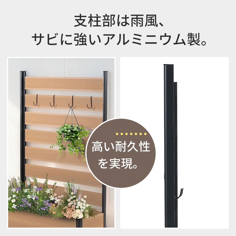 【国内発送Ｍ】1923【ブラウン 90×180cm】ウッドフェンス 目隠し フェンス ウッド 木製 人工木 ボーダーフェンス プランターフェンス ラティス ハイタイプ 180 ガーデンフェンス ガーデ