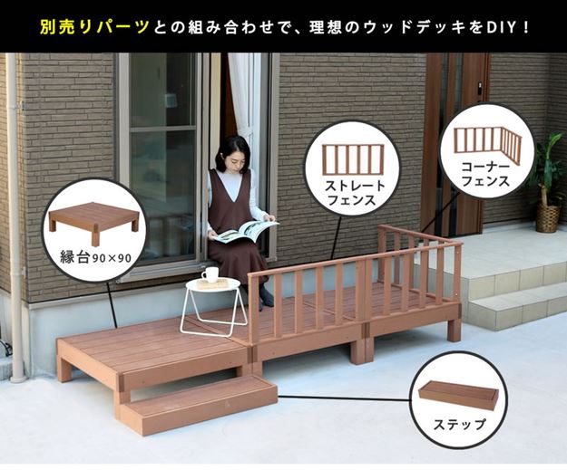 人工木ウッドデッキ エコフィール用 ストレートフェンス 2枚組 単品パーツ 人工木ウッドデッキ エコフィール用 ストレートフェンス 2枚組 単品パーツ