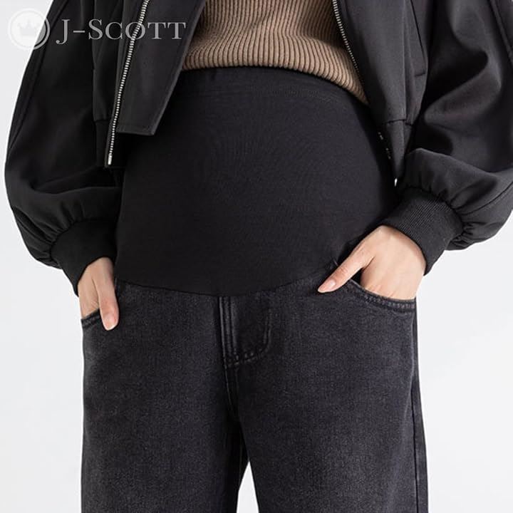 マタニティ ストレートデニム レディース パンツ 産後 ゆったり ウエストゴム アジャスター付き シワなし マタニティパンツ ビッグ 動きやすい デイリーユース(グレー, 2XL)