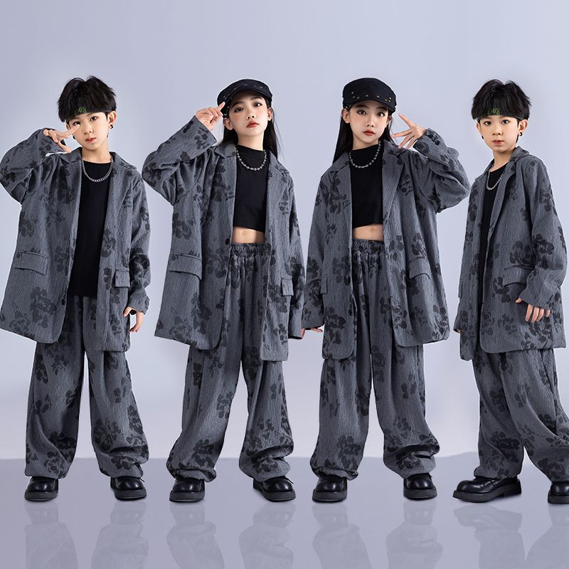 【綿質の快適さ】子供の街のダンスのファッション服のスーツはヒップホップhiphopの衣装を着ます