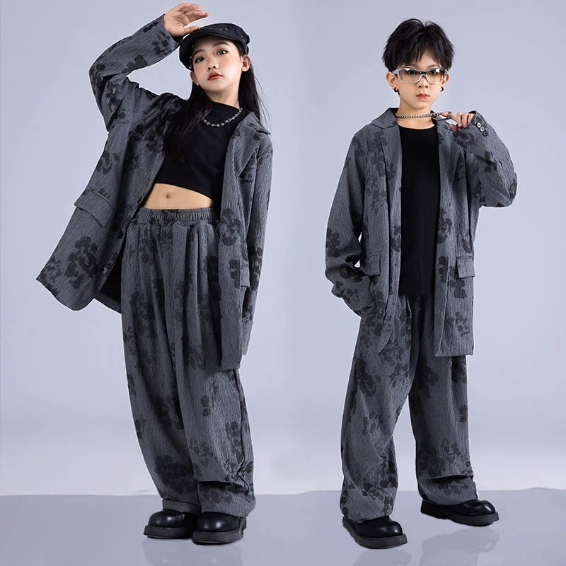 【綿質の快適さ】子供の街のダンスのファッション服のスーツはヒップホップhiphopの衣装を着ます