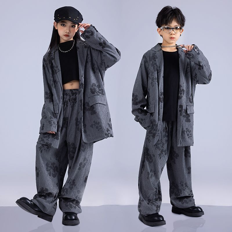 【綿質の快適さ】子供の街のダンスのファッション服のスーツはヒップホップhiphopの衣装を着ます