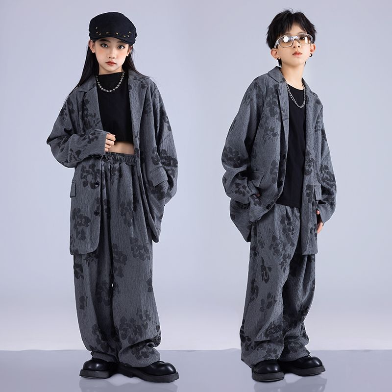 【綿質の快適さ】子供の街のダンスのファッション服のスーツはヒップホップhiphopの衣装を着ます