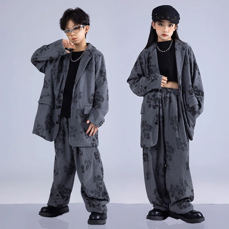 【綿質の快適さ】子供の街のダンスのファッション服のスーツはヒップホップhiphopの衣装を着ます