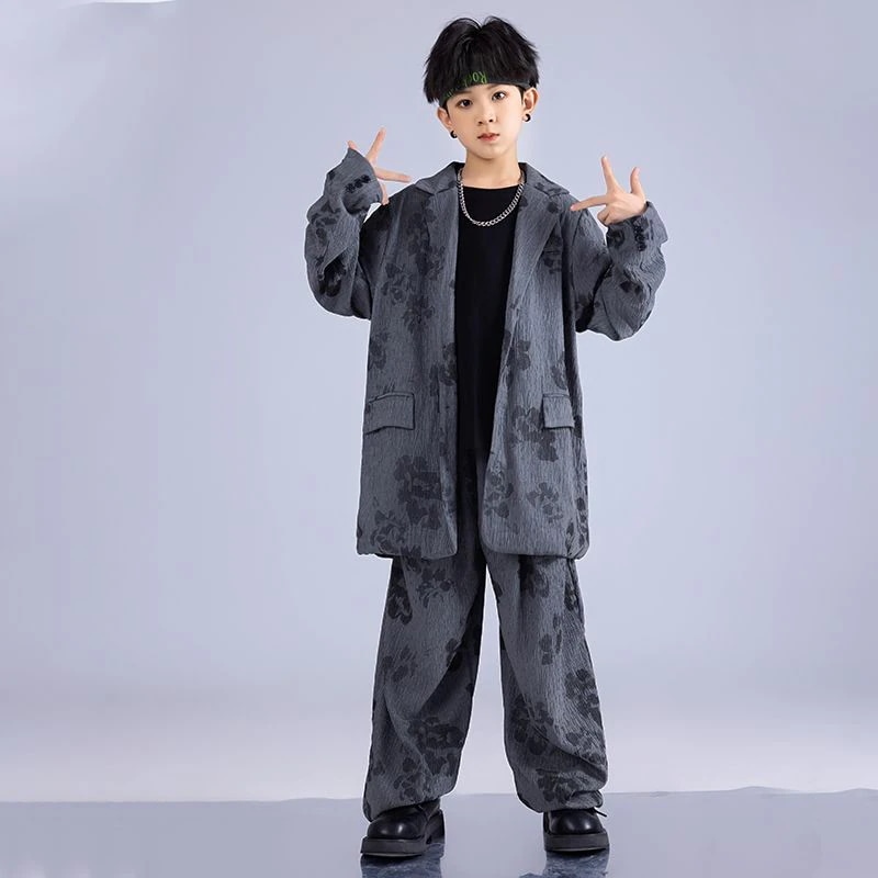 【綿質の快適さ】子供の街のダンスのファッション服のスーツはヒップホップhiphopの衣装を着ます
