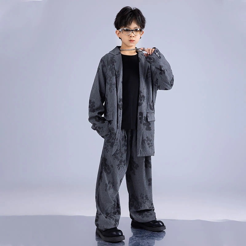 【綿質の快適さ】子供の街のダンスのファッション服のスーツはヒップホップhiphopの衣装を着ます