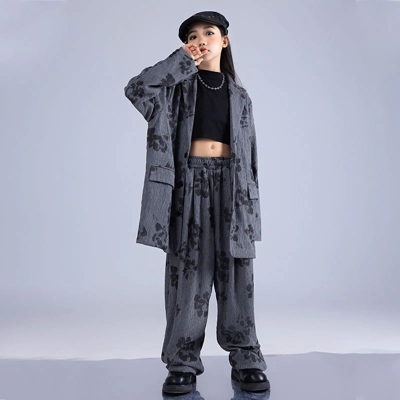 【綿質の快適さ】子供の街のダンスのファッション服のスーツはヒップホップhiphopの衣装を着ます