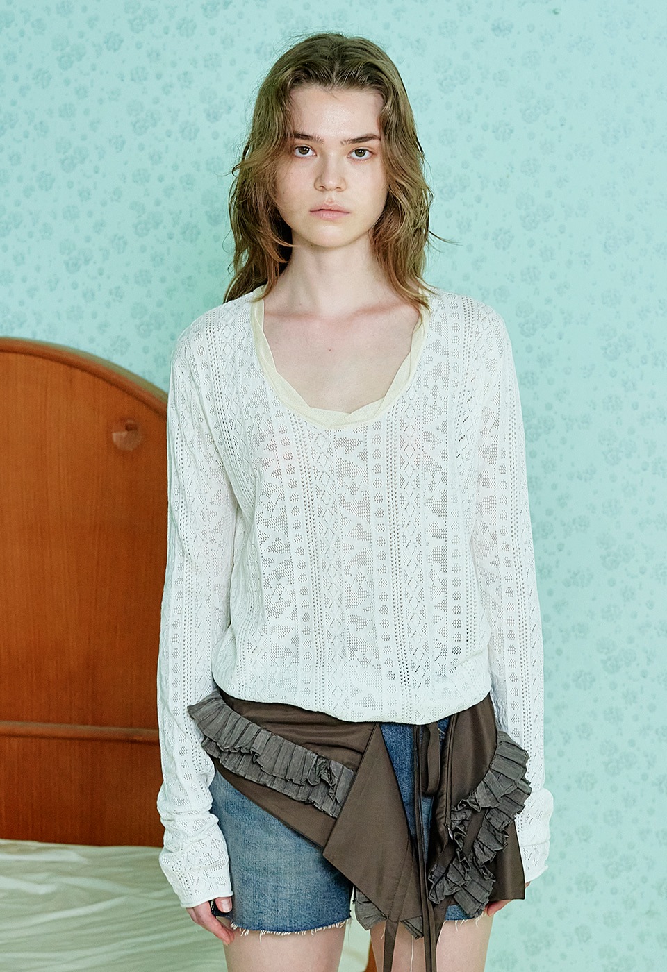 【OPEN Yy】 YY JACQUARD PULLOVER : WHITE 【OPEN Yy】 YY JACQUARD PULLOVER : WHITE