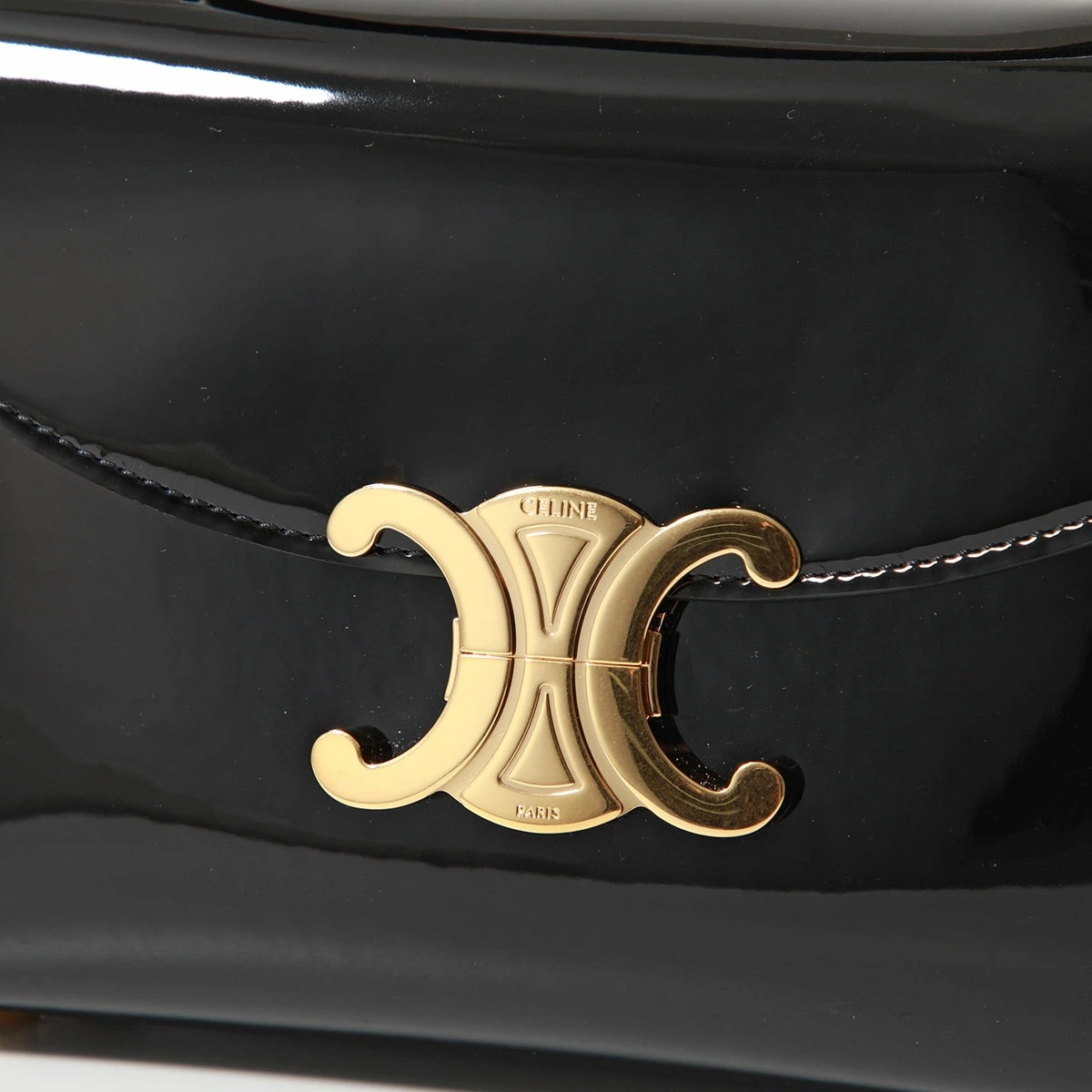 CELINE セリーヌ ハンドバッグ Teen Nino ティーン ニノ 118113FYJ.38NO レディース ショルダーバッグ トリオンフ エナメル パテントレザー Black