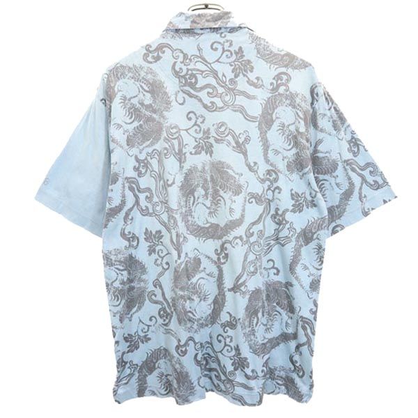 ゴルフ 日本製 半袖 ハーフジップ ポロシャツ 4 青系 GOLF メンズ