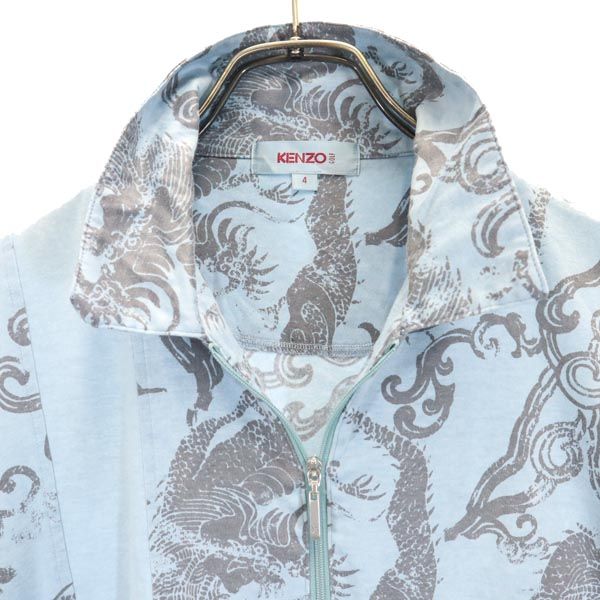 ゴルフ 日本製 半袖 ハーフジップ ポロシャツ 4 青系 GOLF メンズ