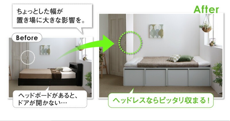 布団で寝られる 大容量収納ベッド [センペール2] [薄型プレミアムポケットコイルマットレス付き] ハイタイプ 引き出し4杯付き セミダブル [フレーム色]ブラック