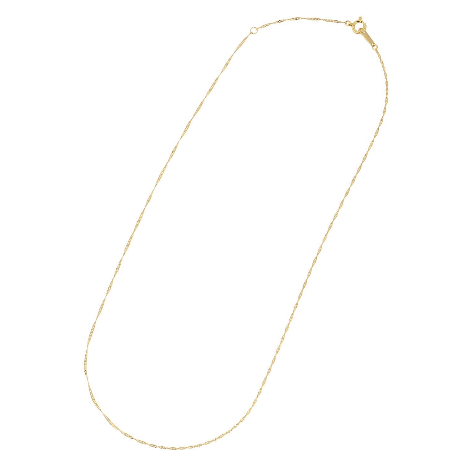 [フェアリーカレット] 18金ネックレス K18 スクリューチェーン 45cm (幅0.9mm 約0.74g)