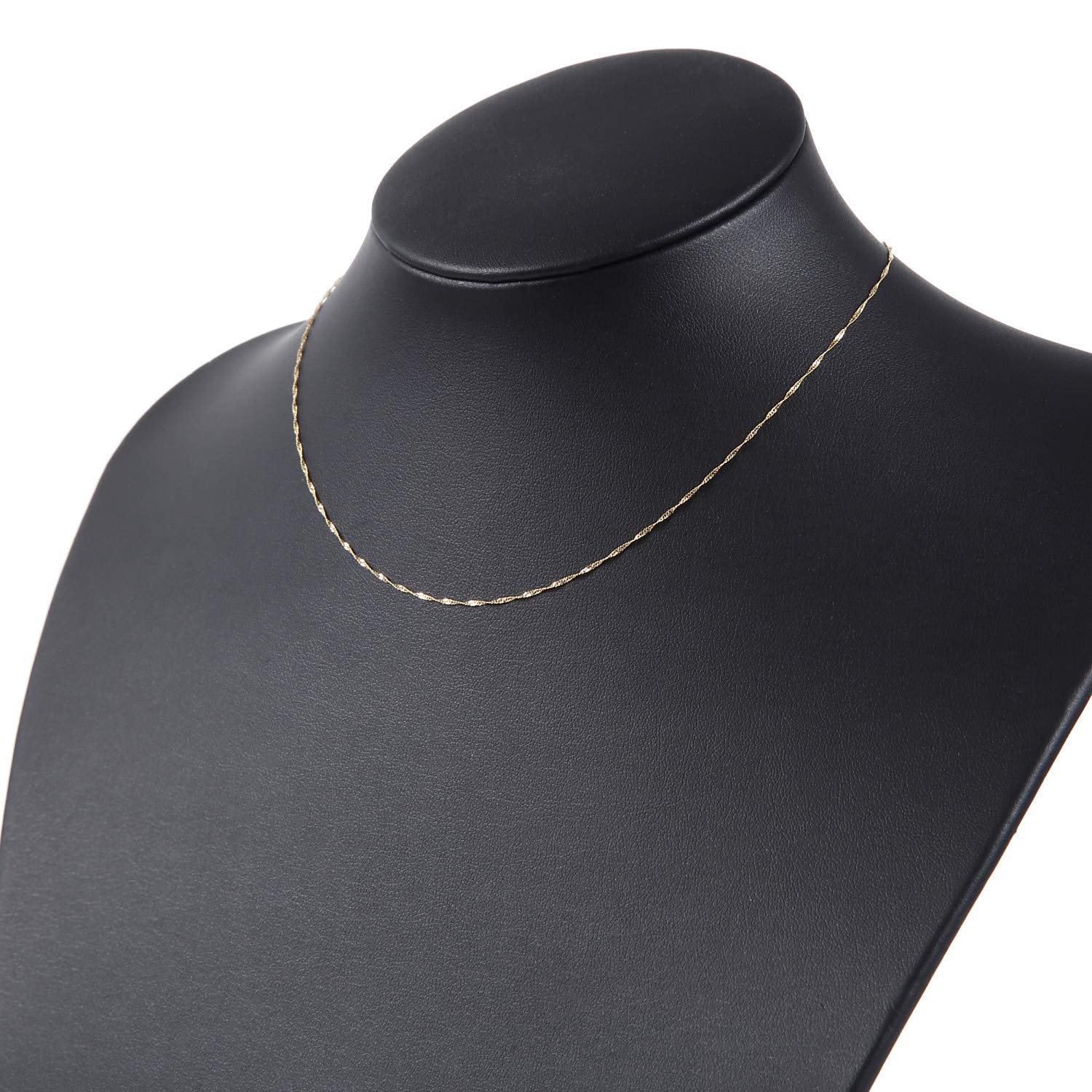 [フェアリーカレット] 18金ネックレス K18 スクリューチェーン 45cm (幅0.9mm 約0.74g)
