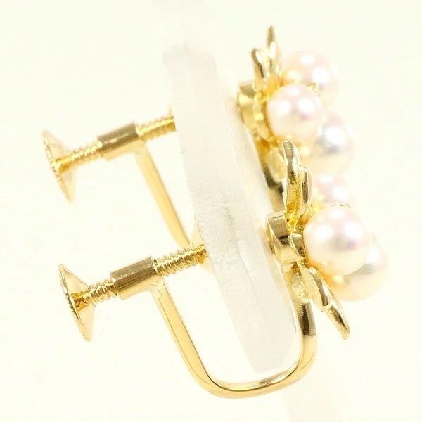 K18 18金 YG イヤリング パール (真珠) ダイヤ 0.01×2 中古 K18 18金 YG イヤリング パール (真珠) ダイヤ 0.01×2 中古