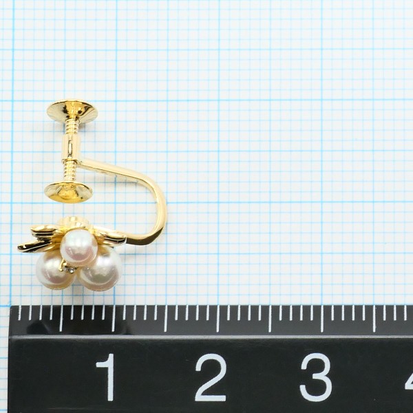K18 18金 YG イヤリング パール (真珠) ダイヤ 0.01×2 中古 K18 18金 YG イヤリング パール (真珠) ダイヤ 0.01×2 中古