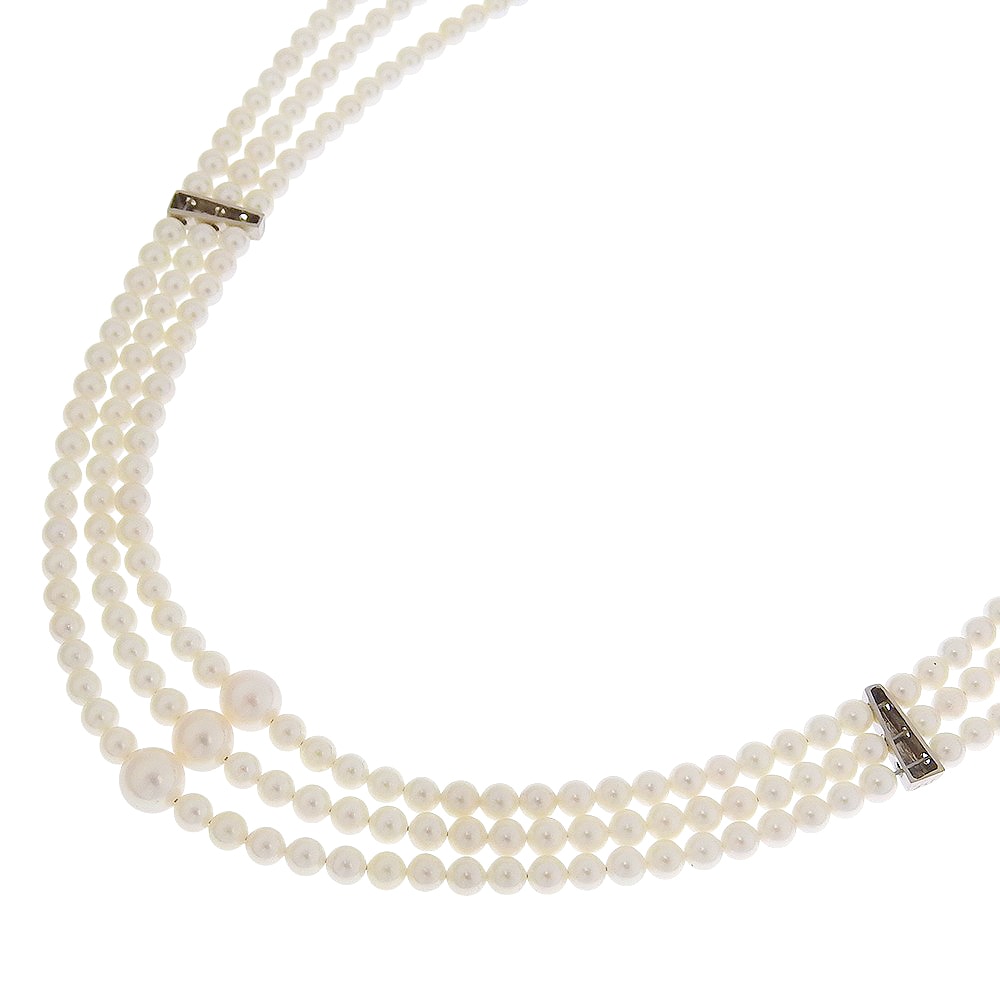 ベビーパール 3連 ネックレス K14ホワイトゴールド 真珠 約20.1g レディース 中古品 Aランク ベビーパール 3連 ネックレス K14ホワイトゴールド 真珠 約20.1g レディース 中古品 Aランク