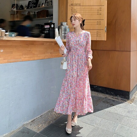 ワンピース カジュアル ロング マキシ丈ワンピ 韓国 ファッション レディース 春 夏 カジュアル コーデ シンプル 定番 セレカジ 20代 30代 40代 2025大きいサイズ シアー Vネッ