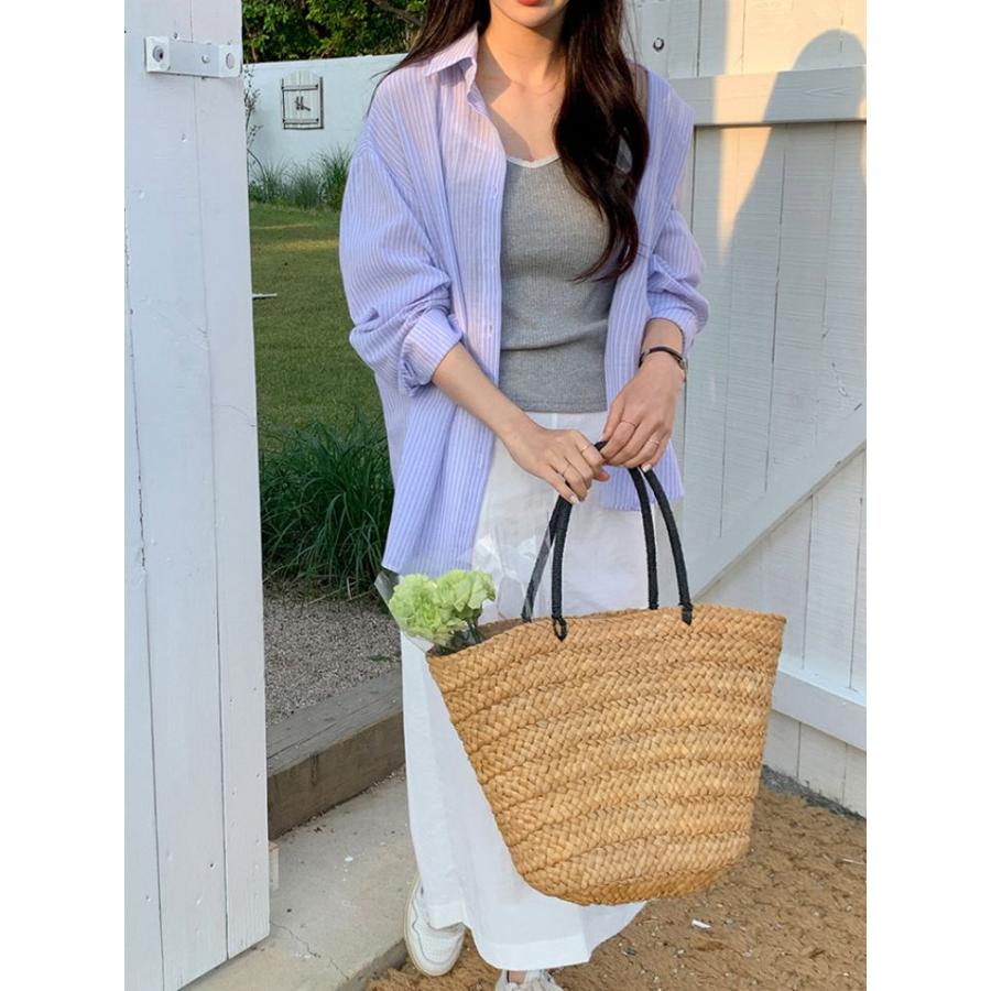 【夏セール！】かごバッグ バスケット トートバッグ サマーバッグ 夏 ワンハンドル ストローバッグ 【akbss24-557】【予約販売：15-20日】宅込