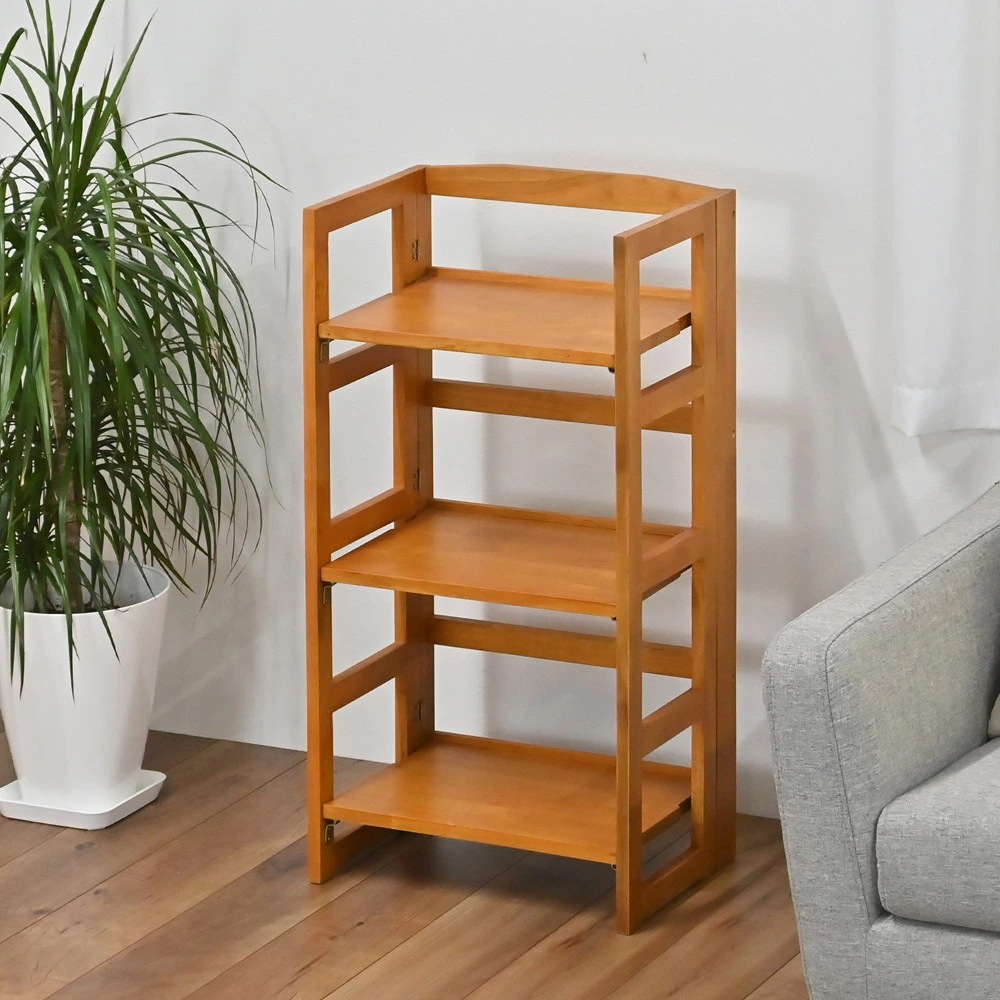 シェルフ 折りたためる 天然木 収納棚 木棚 ラック 木製ラック 折り畳み 新生活 フクダクラフト RF-8744-BR
