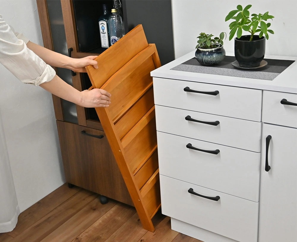 シェルフ 折りたためる 天然木 収納棚 木棚 ラック 木製ラック 折り畳み 新生活 フクダクラフト RF-8744-BR