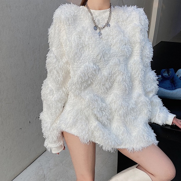 トップス 袖あり 長袖 ラウンドネック もこもこ モコモコ ふわふわ ファー フェイクファー 厚手 異素材MIX かわいい 大人可愛い シンプル 上品 おしゃれ 大人可愛い 大人女子 キュート 個性的 トップス 袖あり 長袖 ラウンドネック もこもこ モコモコ ふわふわ ファー フェイクファー 厚手 異素材MIX かわいい 大人可愛い シンプル 上品 おしゃれ 大人可愛い 大人女子 キュート 個性的