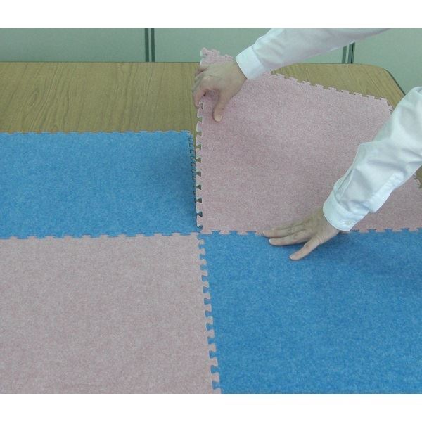 ジョイントカーペット JC-45 40枚セット 色 ブラウン サイズ 厚10mmタテ450mmヨコ450mm／枚 40枚セット寸法（2250mm3600mm） 洗える 日本製 防炎