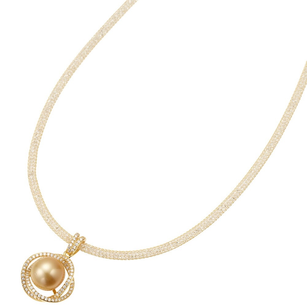 ネックレス レディース ペンダント 大粒パール サージカルステンレス製ネット 真珠 キュービックジル ネックレス レディース ペンダント 大粒パール サージカルステンレス製ネット 真珠 キュービックジル
