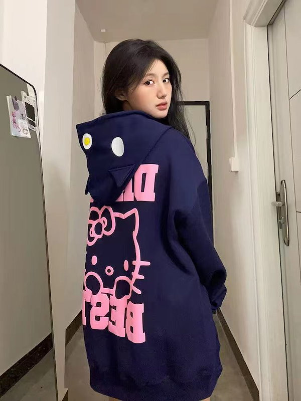 ⭐︎yoshiキティ⭐︎ Rady グラデーション フードパーカー ハローキティ スウェット パーカー サンリオ 長袖 レディース
