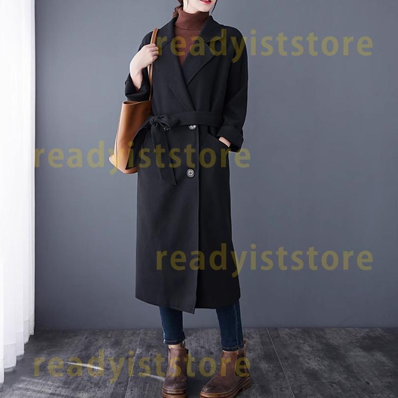チェスターコート ロングコート ファッション コート ステンカラーコート アウター トレンチコート レディース 通学 通勤 シンプル 開襟 秋冬 韓国風 ロング丈