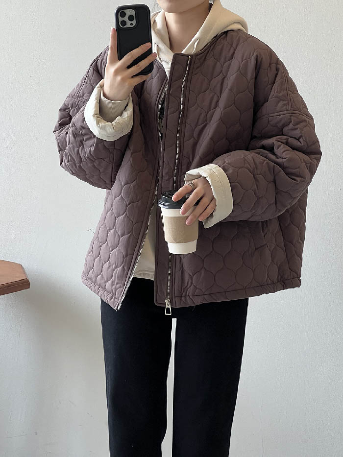 キルティング ジャケット レディース 秋 冬 ノーカラー キルティングジャケット 中綿 軽い 薄手 アウター コート ジャケット ふんわり スッキリ 大きいサイズ 大人 シンプル 着回し 防寒 上品