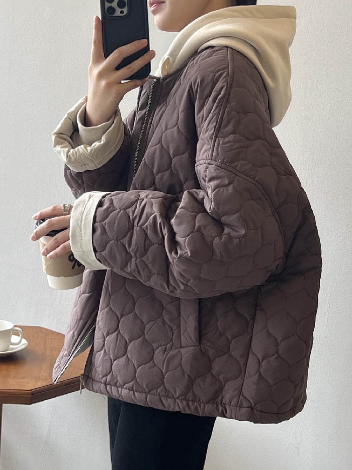キルティング ジャケット レディース 秋 冬 ノーカラー キルティングジャケット 中綿 軽い 薄手 アウター コート ジャケット ふんわり スッキリ 大きいサイズ 大人 シンプル 着回し 防寒 上品