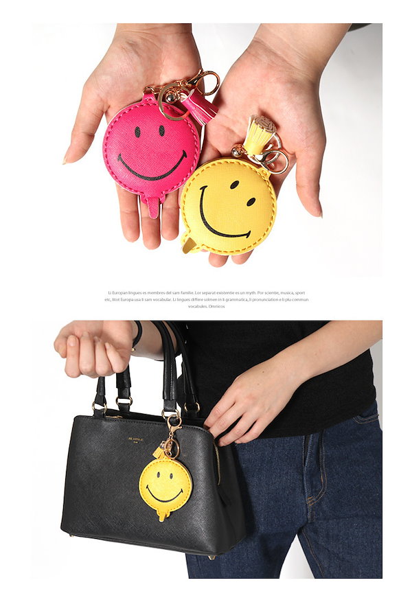 Qoo10] スマイルモチーフミラー付きバッグチャーム