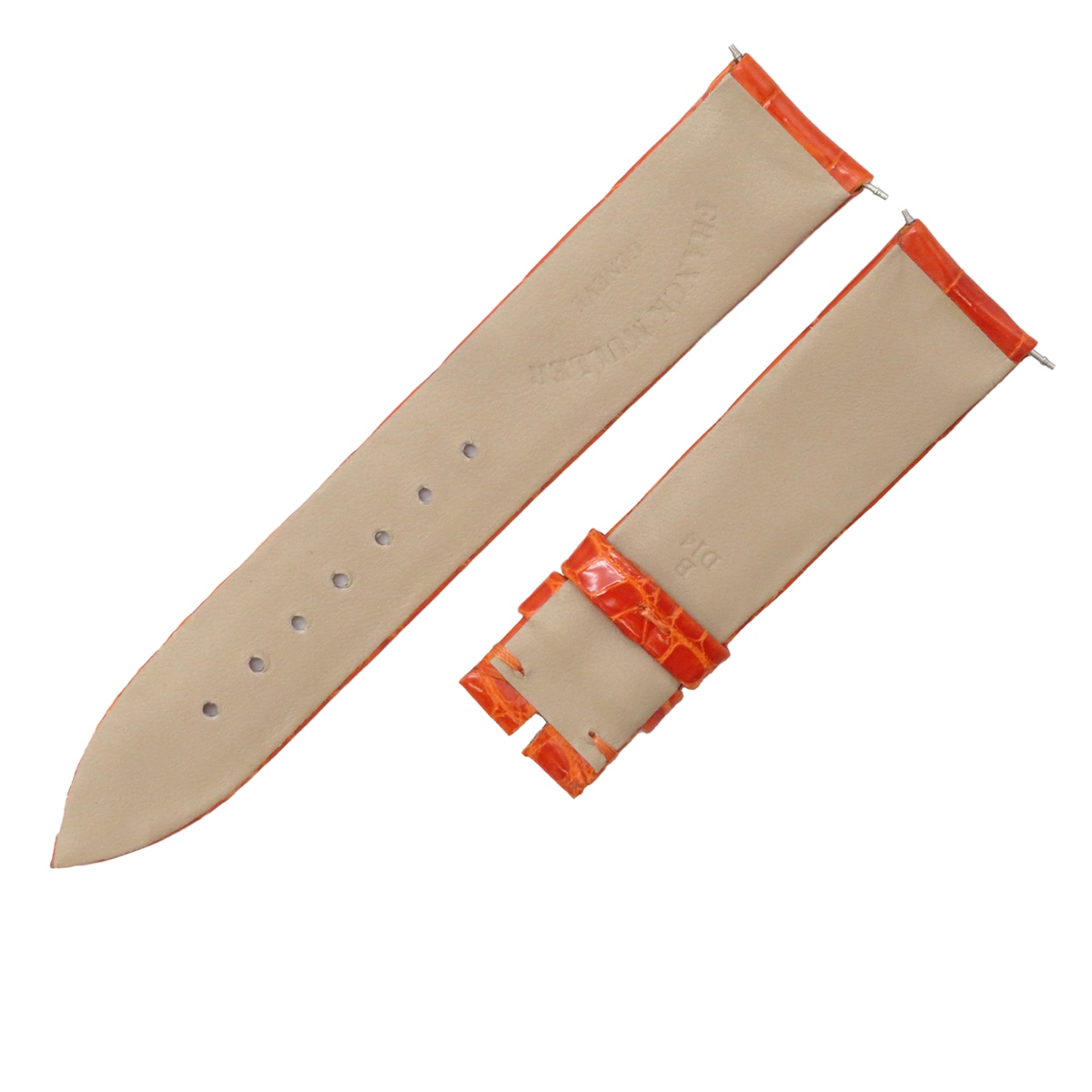 ラウンド 8035用 クロコバンド レディース 未使用 純正 ベルト ショート シャイニー 17mm レッド 赤 3年保証