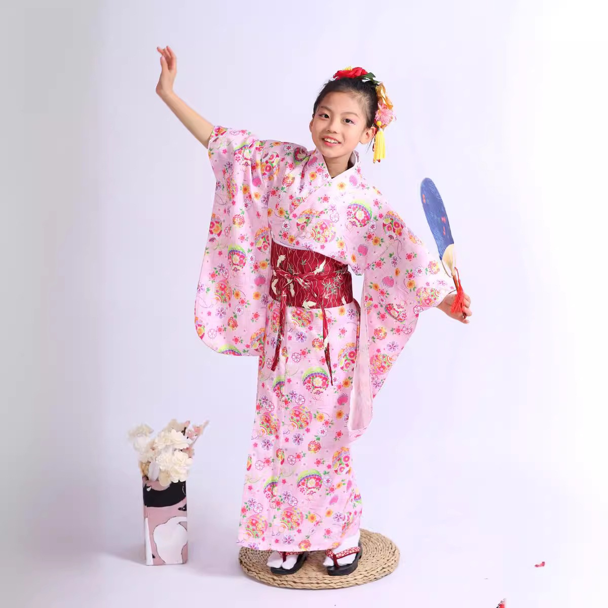 和服子供女性5-12子供和服正装秋冬和服振袖セット