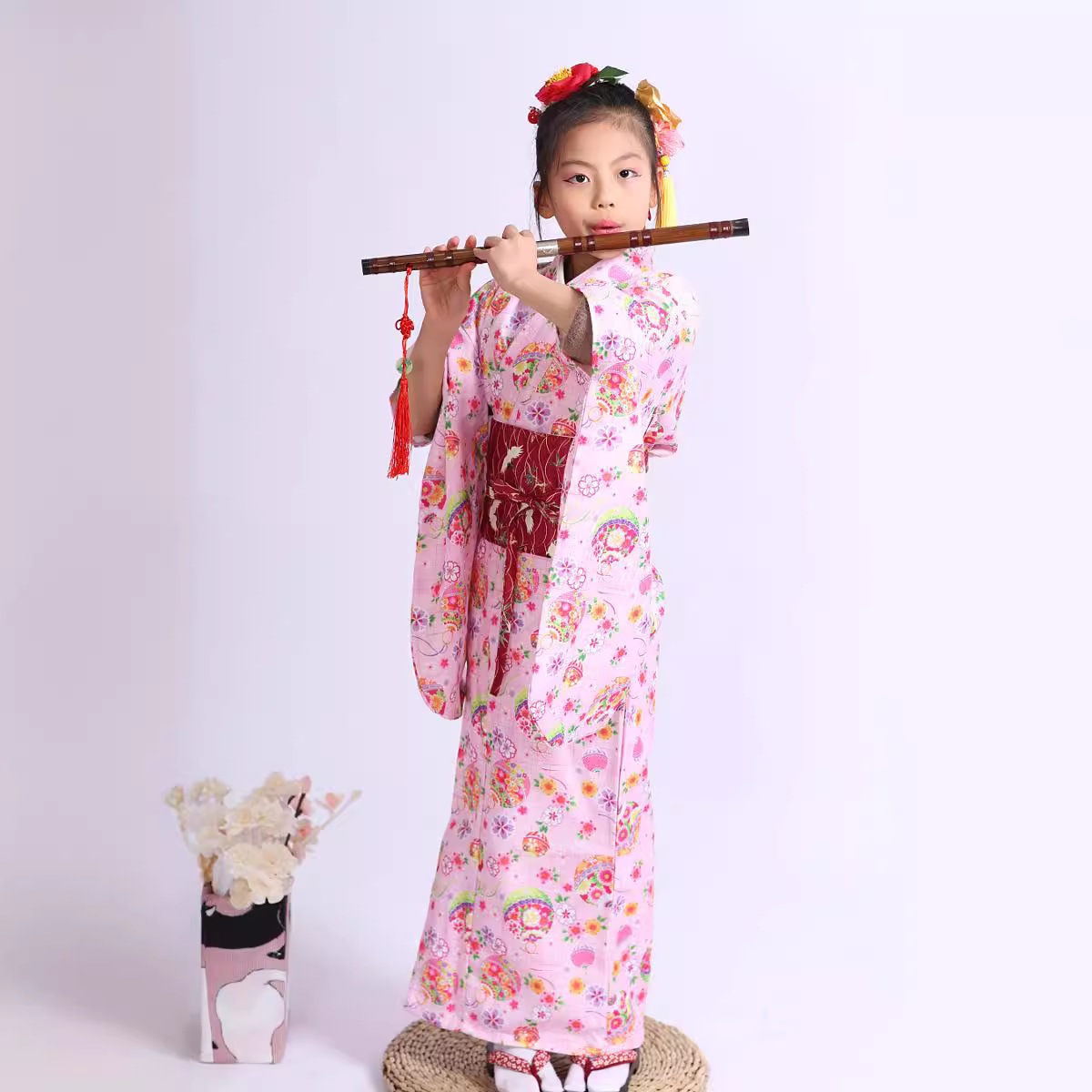 和服子供女性5-12子供和服正装秋冬和服振袖セット
