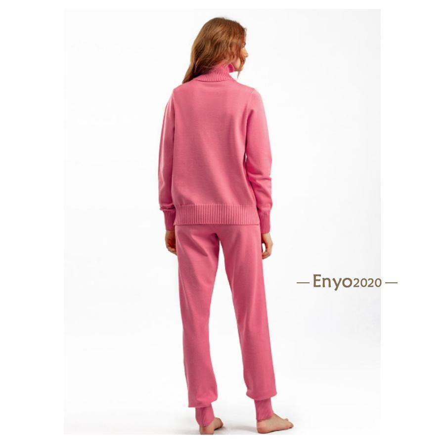 セットアップ 楽チン ゆったり 秋冬 ニットパンツ 長袖 秋 ハイネック ジョガーパンツ 部屋着 ニット ニットアップ 冬 30 レディース セーター