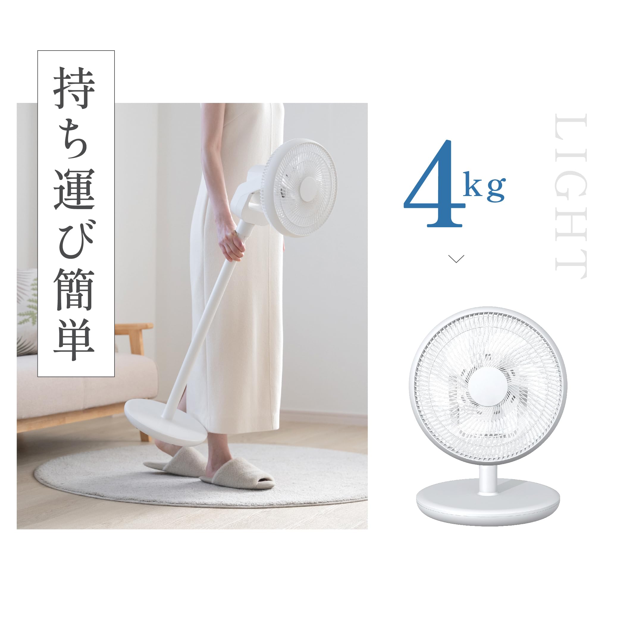 【サインキングダム】扇風機 DC サーキュレーター dcモーター 6枚羽根 扇風機 dc リビング扇風機 上下左右首振り 高さ3段調節可能 6段階風量調節 静音 微風 パワフル送風 リモコン付き US