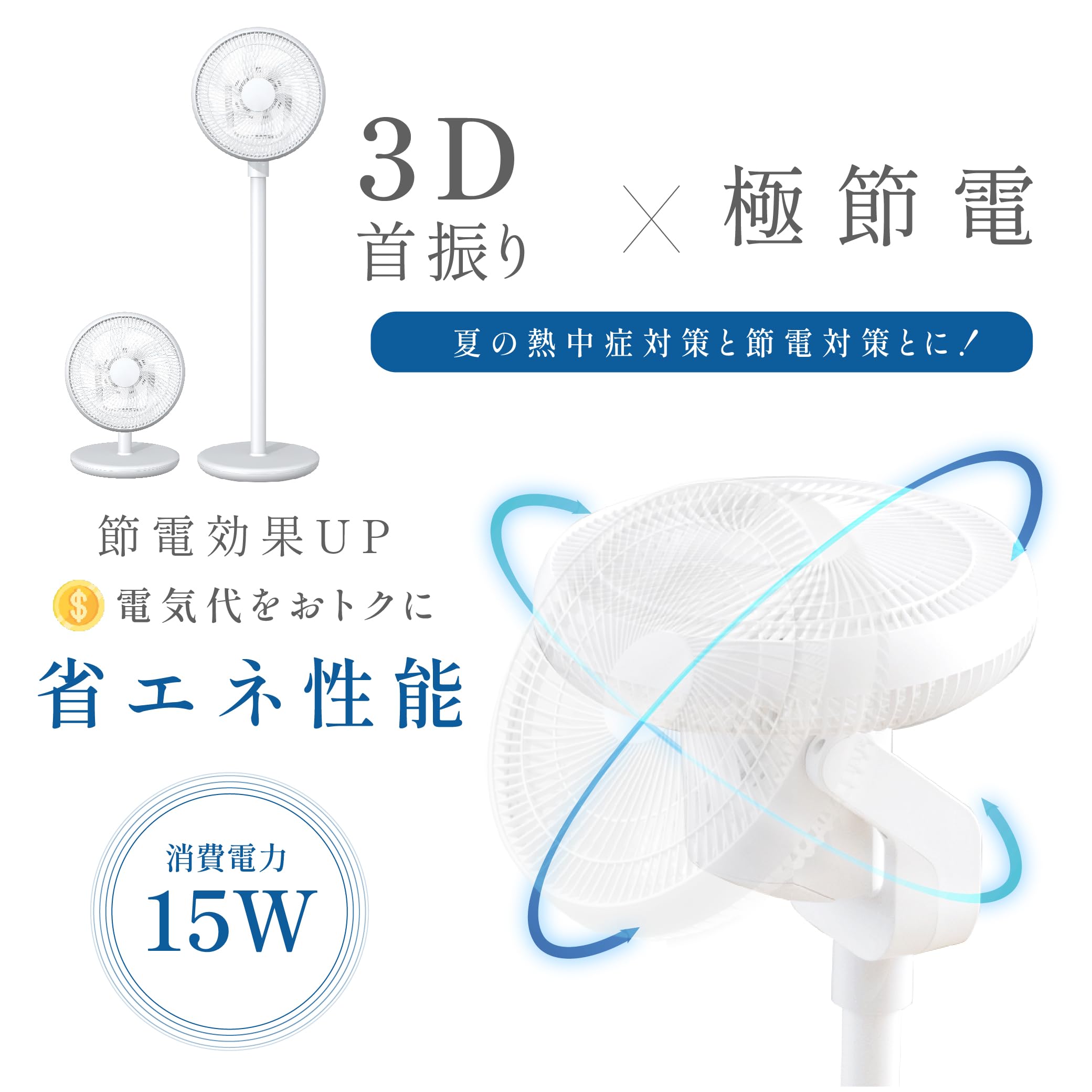【サインキングダム】扇風機 DC サーキュレーター dcモーター 6枚羽根 扇風機 dc リビング扇風機 上下左右首振り 高さ3段調節可能 6段階風量調節 静音 微風 パワフル送風 リモコン付き US