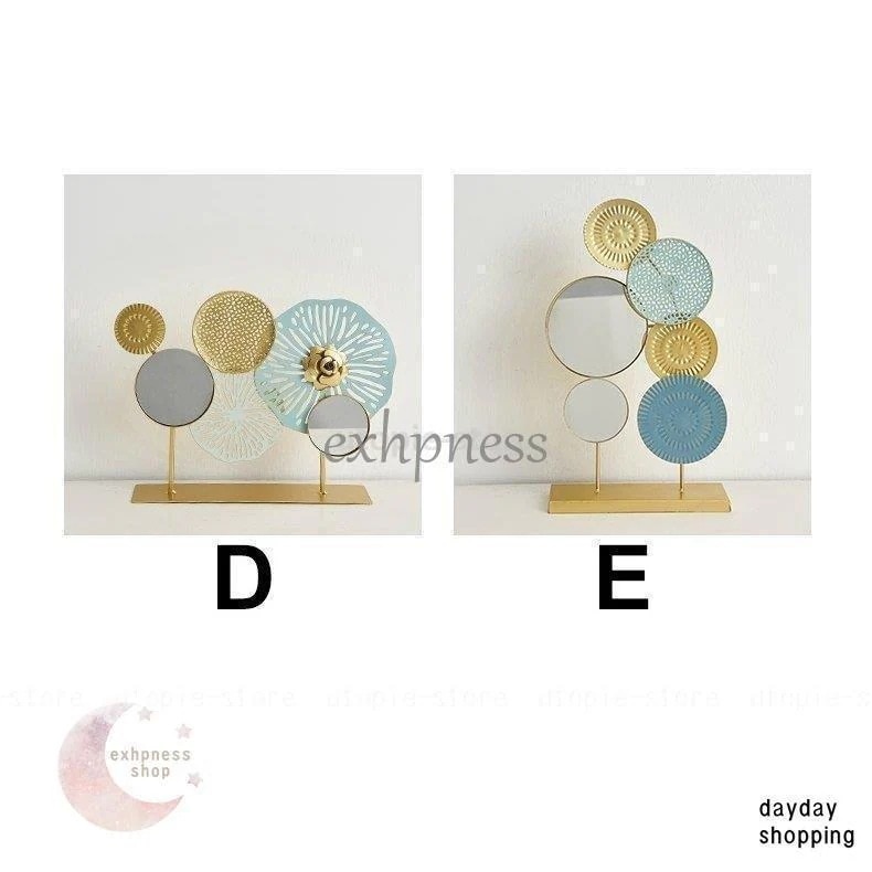 インテリア 壁掛け 壁絵 花 ミラー 鏡 置物 装飾 パステル おしゃれ リビング 寝室 玄関 模様替え ブルー ゴールド便利 [aha32]