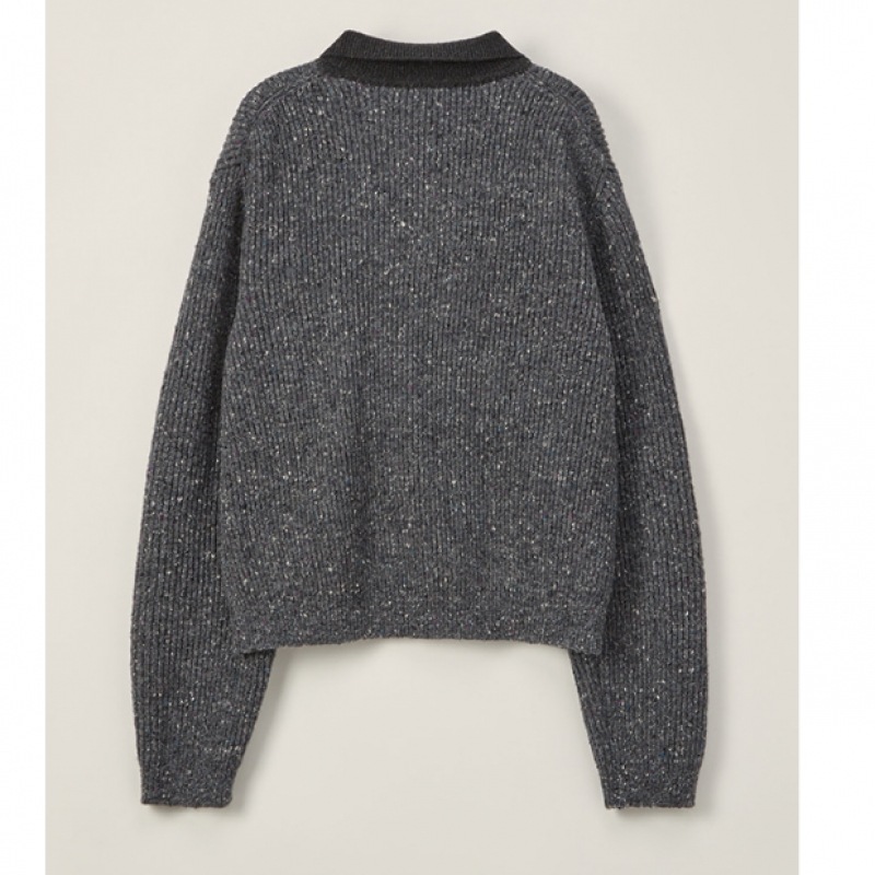 Dunst 女性用ユニセックスチャンキーラグビーセーターダークメランジグレー UDSW4C114G3 Dunst 女性用ユニセックスチャンキーラグビーセーターダークメランジグレー UDSW4C114G3