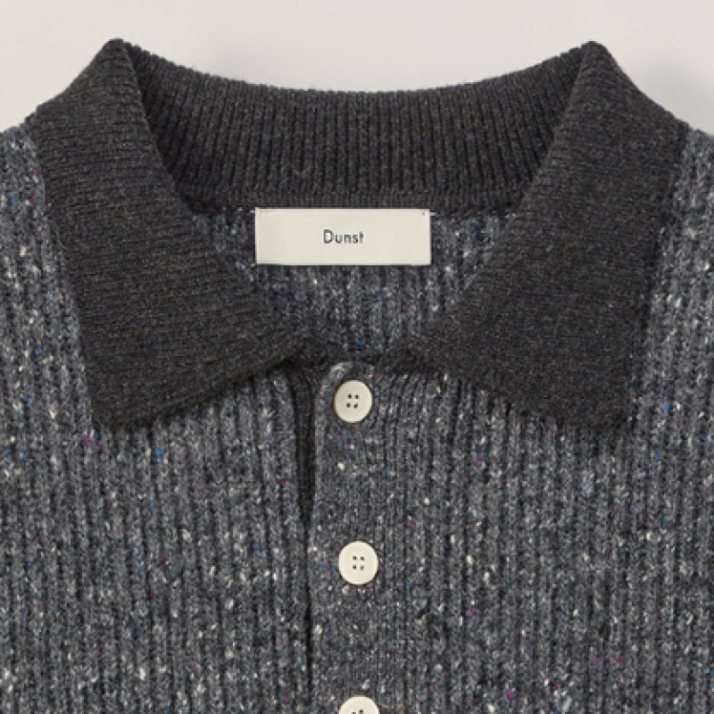 Dunst 女性用ユニセックスチャンキーラグビーセーターダークメランジグレー UDSW4C114G3 Dunst 女性用ユニセックスチャンキーラグビーセーターダークメランジグレー UDSW4C114G3