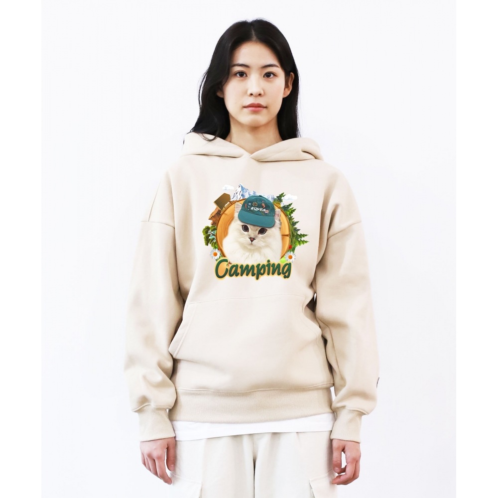 KOVEAキャンプキャット起毛フードティー